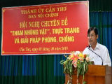 Đồng chí Nguyễn Xuân Hải, Ủy viên Ban Thường vụ, Trưởng Ban Nội Chính Thành ủy phát biểu kết luận hội nghị chuyên đề.
